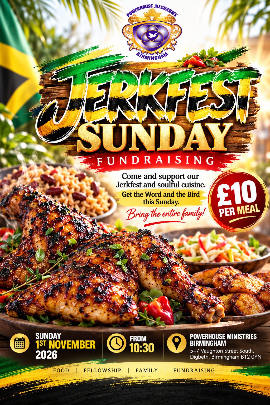 Jerkfest Sunday Fundraising flyer