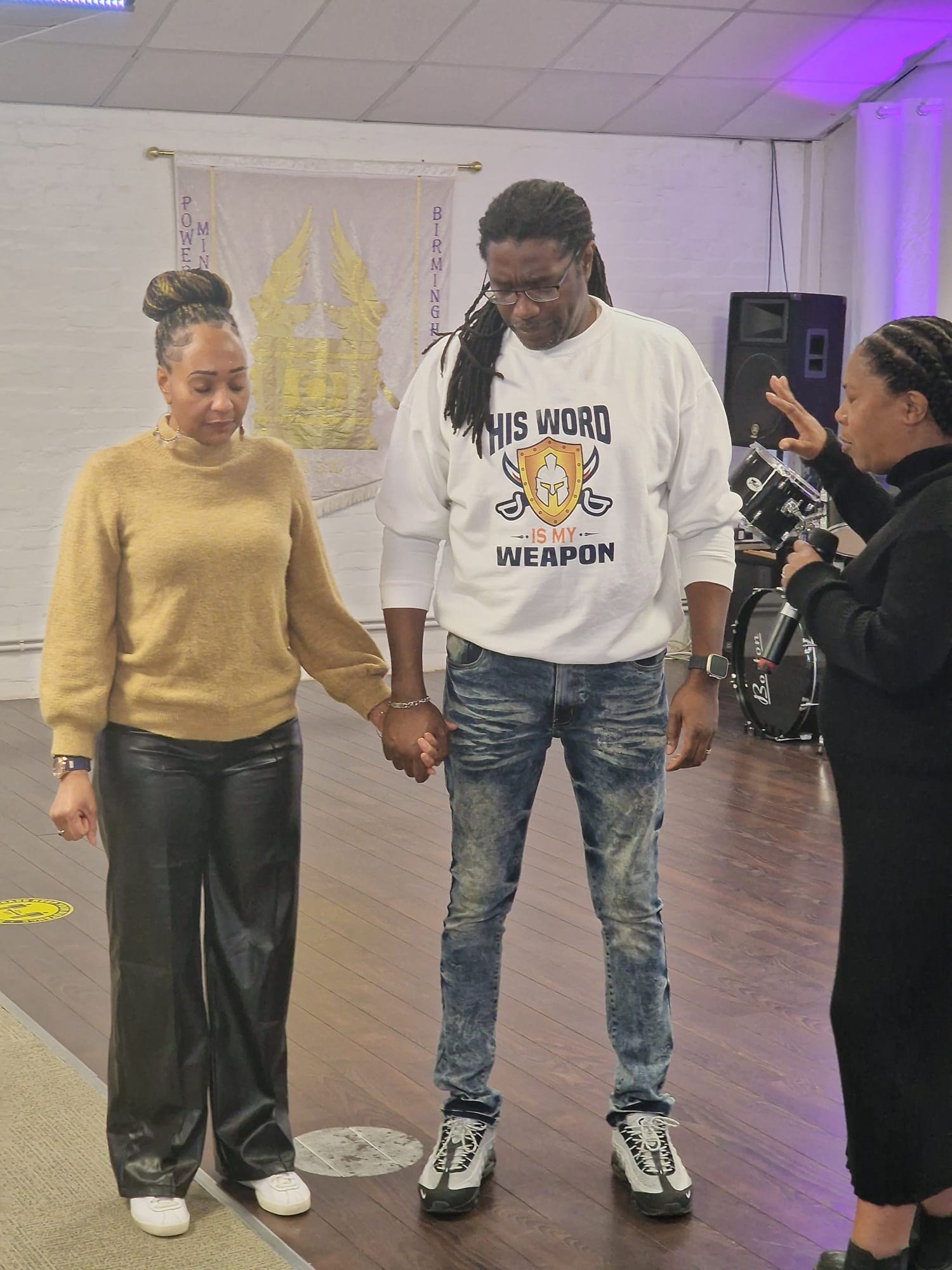 A couple in church on Sunday morning